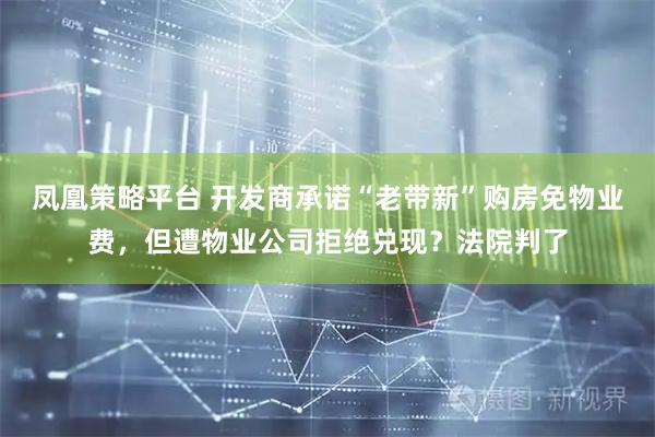 凤凰策略平台 开发商承诺“老带新”购房免物业费，但遭物业公司拒绝兑现？法院判了